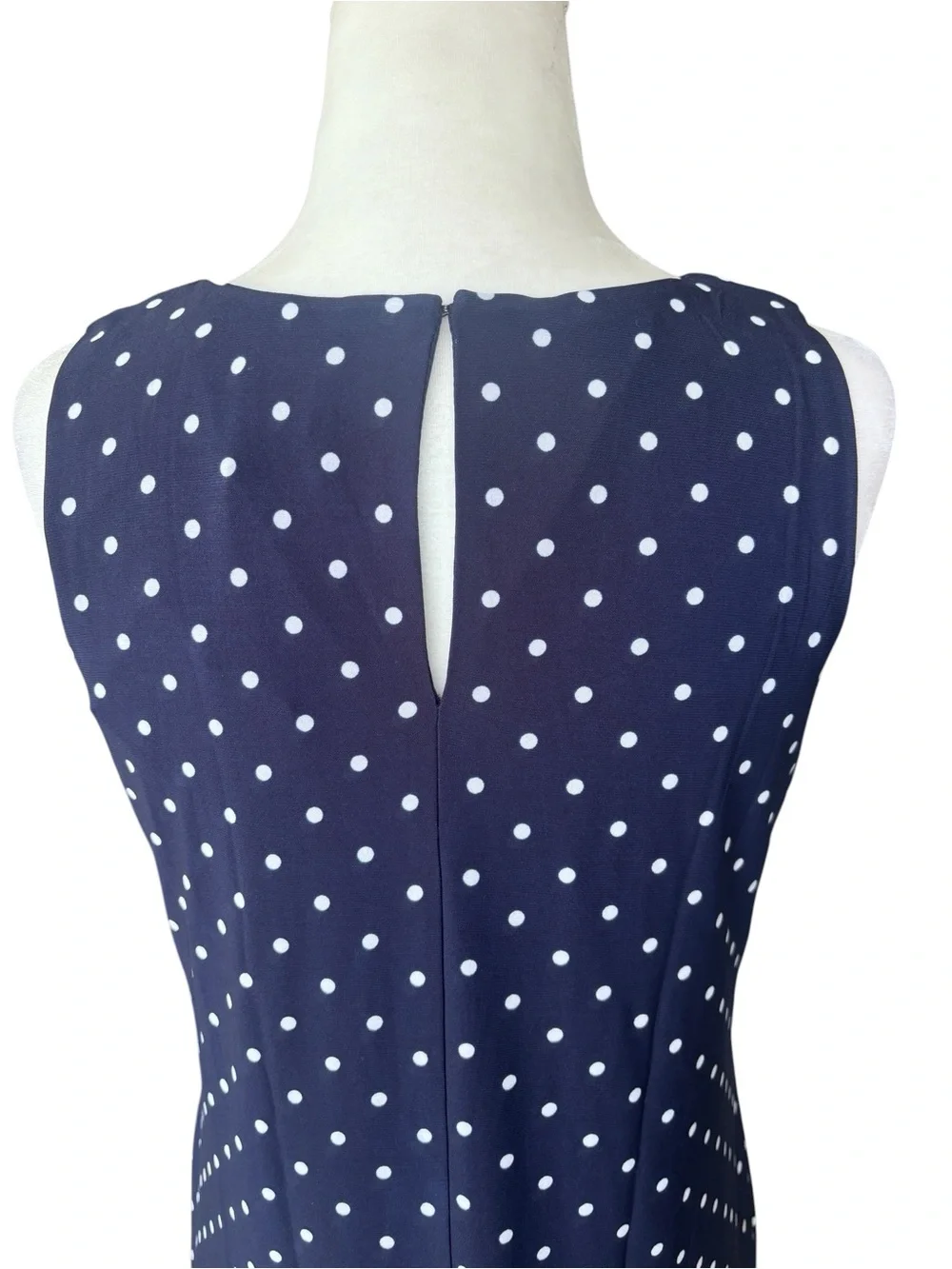 Anne Klein NWT Navy Polka Dot Sleeveless A-Line Dress 2